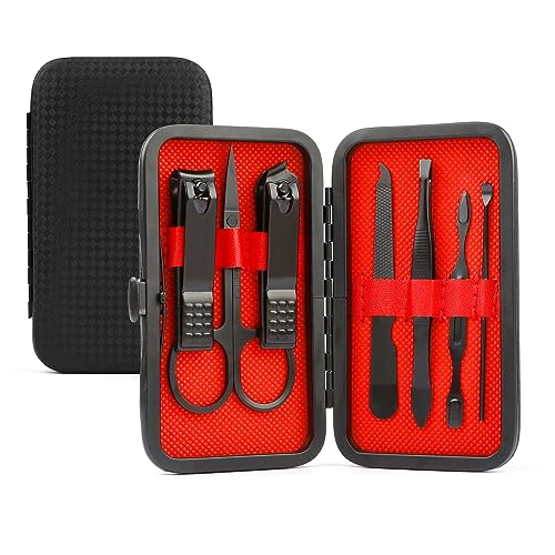 QEYMN Stainless Steel Manicure Set & Grooming Kit - 7-Piece Nail Care Tool