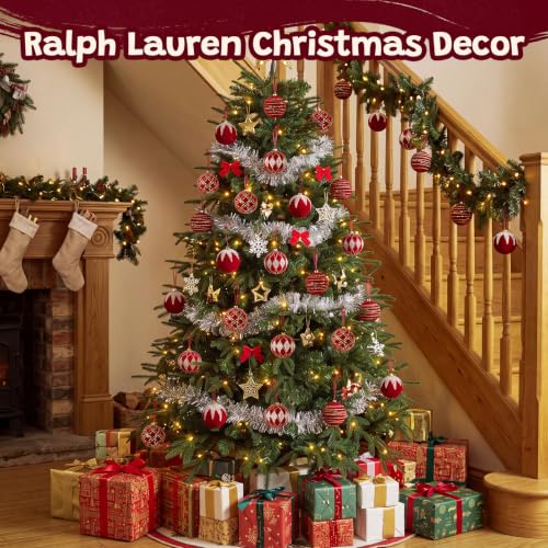 Red Velvet Christmas Ornaments Set - 12 Pieces, 3.15 Inch Flocking Holiday Balls, Variation of THIS listing