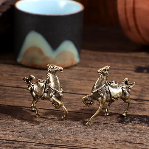 Brass Horse Figurine Set - Vintage Collectible Art Sculptures