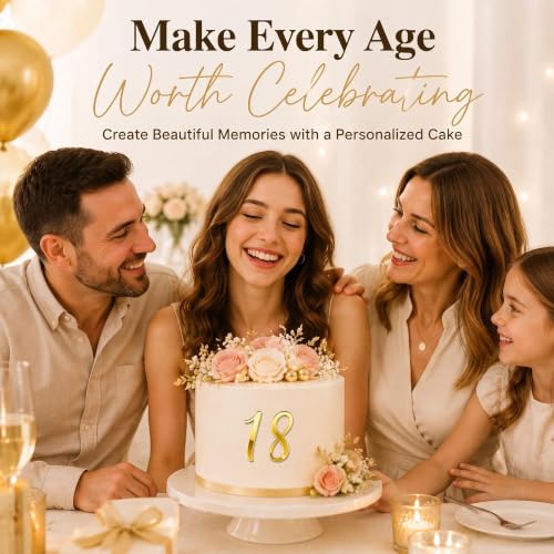 Gold Acrylic Cake Topper Set - 10PCS Numbers 0-9 for Birthdays & Anniversaries