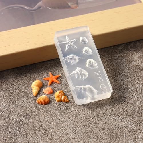 Ocean Silicone Nail Art Molds Set with Carving Pen for 3D Beach Charms