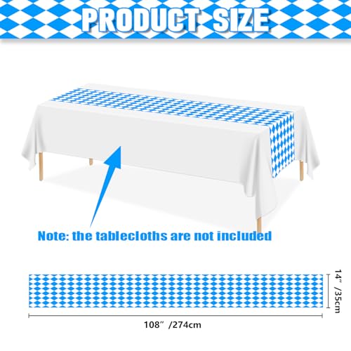 6-Pack Blue and White Checkered Oktoberfest Table Runners 14x108