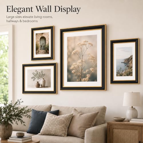 Black Gold Trim Picture Frame for 3.5x5 & 4x6 Photos