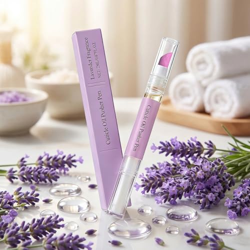Plman 2-in-1 Cuticle Oil Pen and Ceramic Pusher - Lavender Nail Care