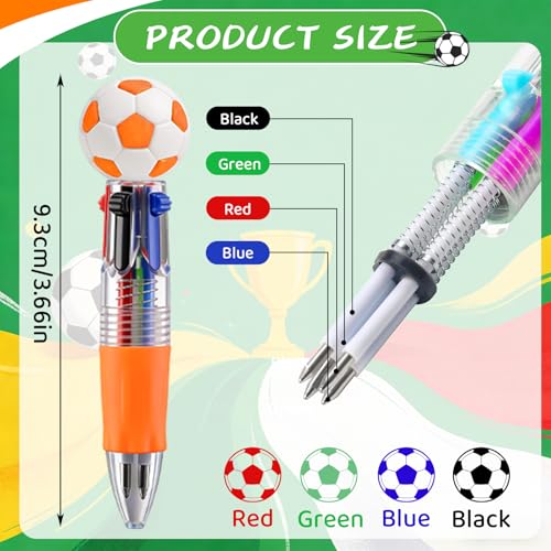 24 Pack Multicolor Soccer Mini Pens - Fun Party Favors for Kids