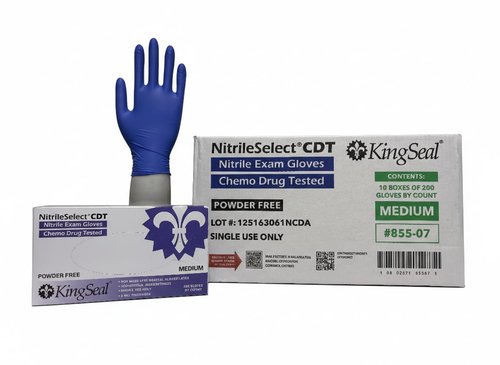 KingSeal 200 Count LARGE NitrileSelect Exam Gloves, Medical Grade, Powder Free, 3 MIL Thickness, Violet Blue, Chemo Drug Tested - 1 Box of 200 Gloves