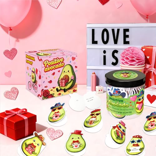 Jamuss Emotional Support Avocado Jar with 60 Funny Affirmation Cards