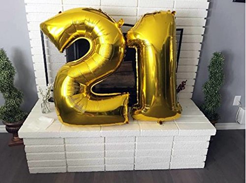 Glanzzeit 16 Inch Gold Foil Balloons for Party Decor A-Z & 0-9