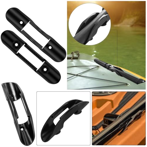 3 Pack Kayak Paddle Holder Clip Deck Track Mount Keeper with Screws Shaft Clamp Snap Bracket for Canoe Boat Oars Raft Surfing Fishing