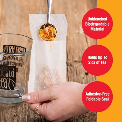 Tiesta Tea Disposable Loose Leaf Tea Filters - Easy-Fill Infuser