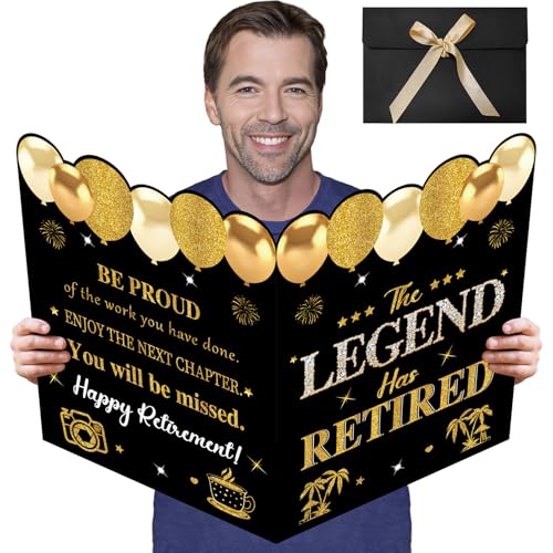 Jumbo Retirement Card for Coworkers, Large Signature Guestbook - 22x14.7"