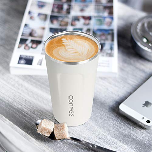 Smilatte 17oz Vacuum Insulated Coffee Travel Mug - Leak-Proof Stainless Steel