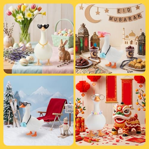 15-Piece Mini Desk Goose Outfit Set with Sunglasses & Accessories