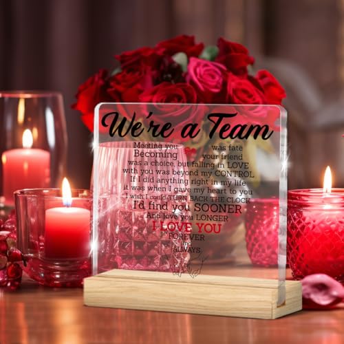 Love Heart Acrylic Sign for Couples - Romantic Desk Decor Plaque