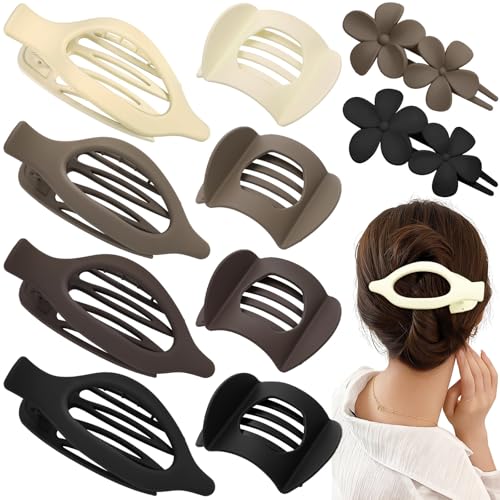 Flat Hair Clips for Women 10 Pcs French Claw and Duckbill Barrettes