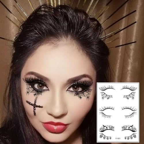 Furimuk 29 Pairs Halloween Temporary Face Eye Tattoo Stickers