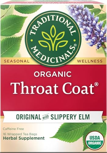 Traditional Medicinals Organic Throat Coat Tea, Caffeine-Free, 16 Tea Bags