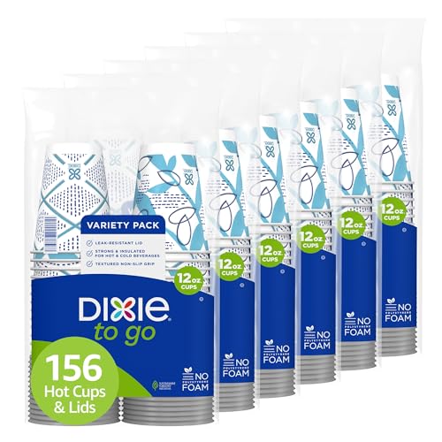 Dixie To Go Disposable Paper Coffee Cups, 12 oz, 156 Count