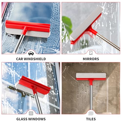 Keleekelin 2-in-1 Window Squeegee with 18.5"-28.5" Telescoping Handle