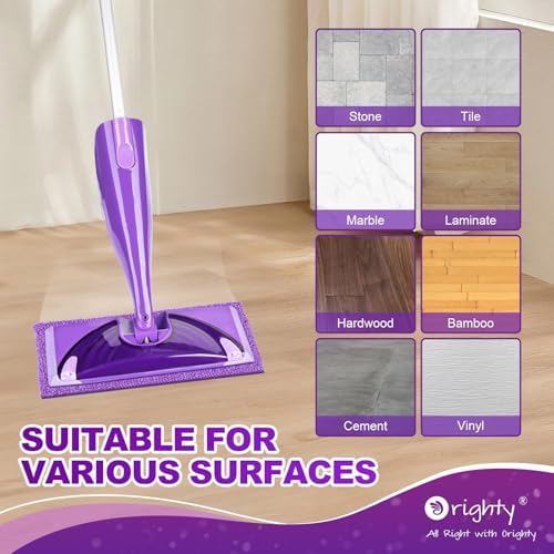 Orighty Microfiber Mop Pads, 12 Pack for Swiffer Wet Jet - Purple