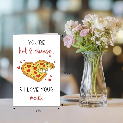 Funny Pizza Pun Valentine's Day Card for Him - Cheesy Love Message
