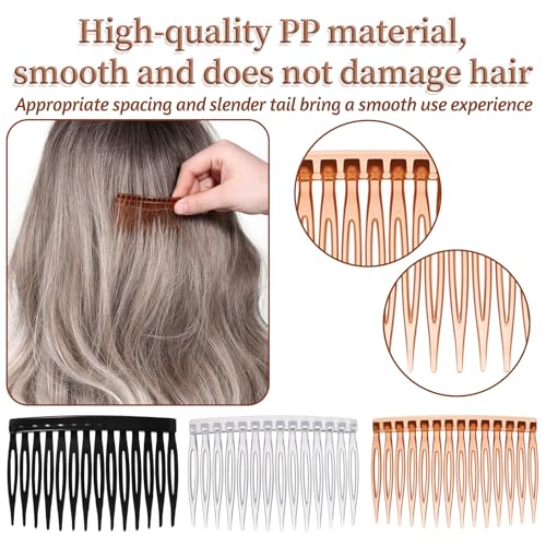 Vin Beauty 24 Pcs Plastic Hair Side Combs 14-Tooth French Twist Combs
