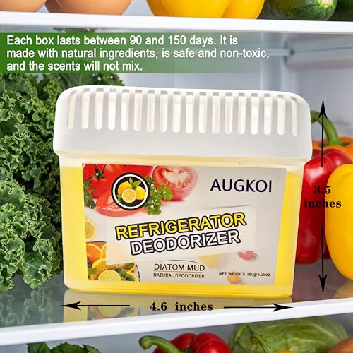 AUGKOI Diatomaceous Earth Fridge Deodorizer Gel, 5.29 oz