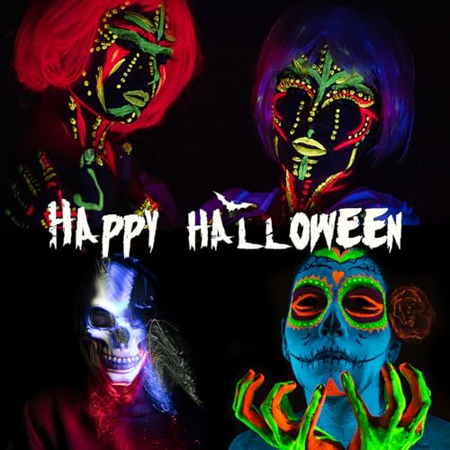 Glow in the Dark Face and Body Paint Sticks 12-Color Neon Makeup Kit