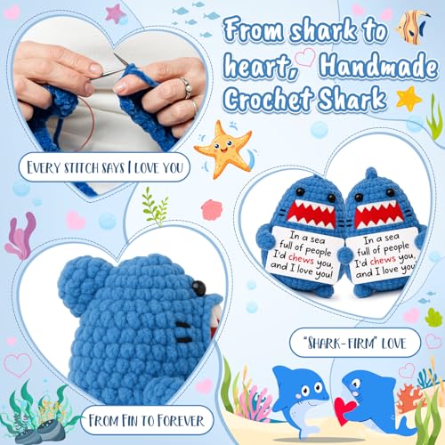 Crochet Shark Gift for Couples - Romantic Anniversary & Valentine's Idea