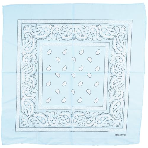 Raylarnia 100% Cotton Paisley Bandana 22" Headband for Men and Women