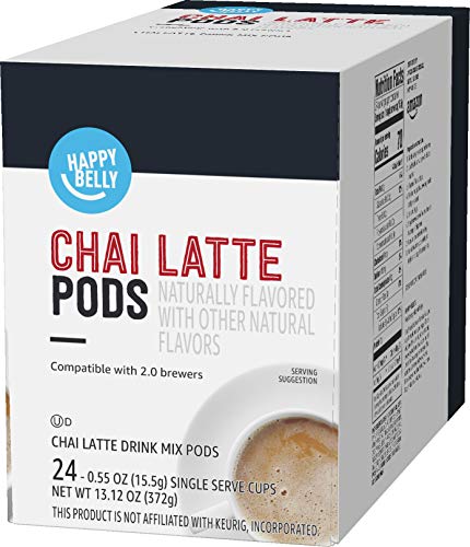Happy Belly Chai Latte Pods for 2.0 K-Cup Brewers, 24 Count