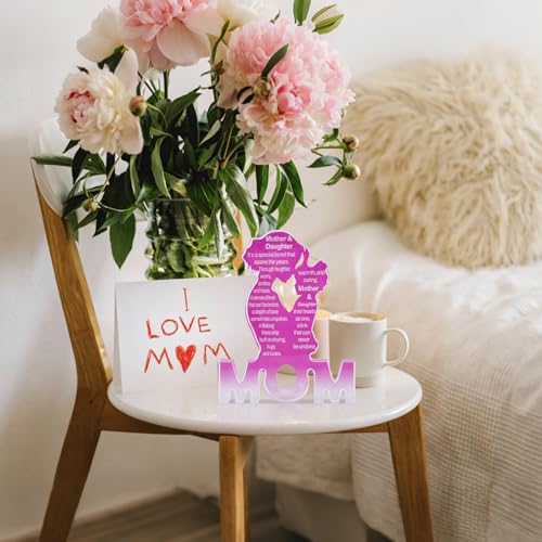 Acrylic Mom Plaque Gift from Daughter - Birthday and Mothers Day Decor
