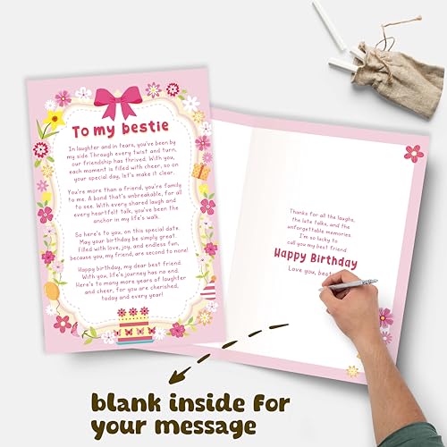 Bestie Poem Birthday Card - Heartfelt Gift for Best Friend