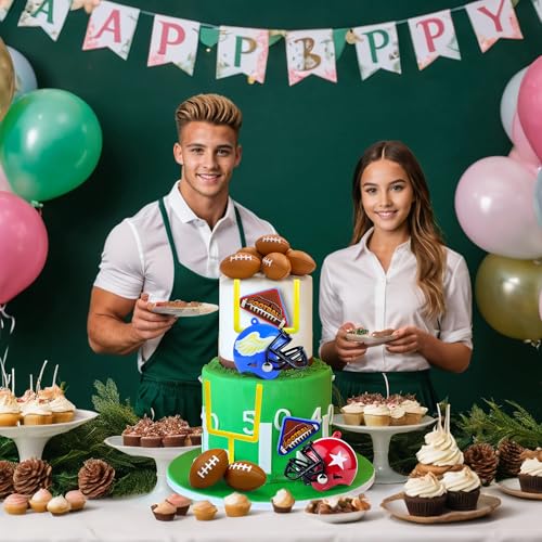 14 PCS Football Party Supplies Set with Mini Footballs & Helmets