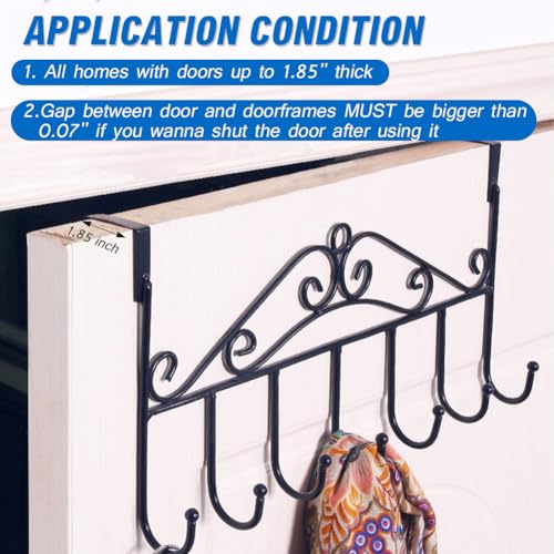 Heavy-Duty Over Door Hooks Organizer with 7 Anti-Rust Hooks