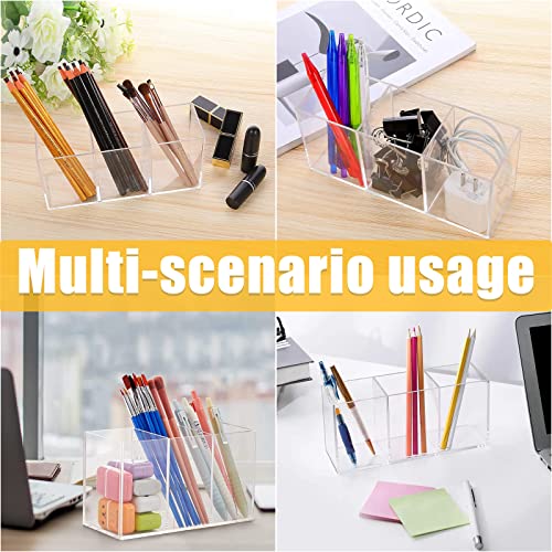 Cerpourt Clear Makeup Brush Organizer - Acrylic Storage Holder with 3 Slots