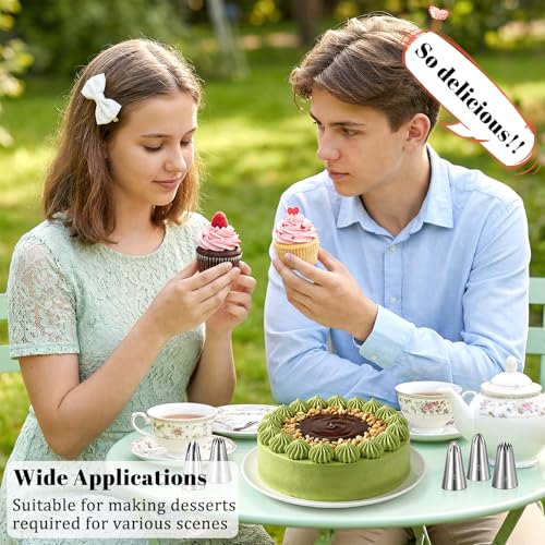 Cobee 4-Piece Large Stainless Steel Cake Decorating Piping Tips Set