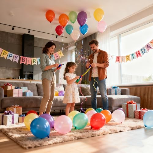YEATOP 100PCS 12-Inch Rainbow Latex Balloons, Assorted Party Decor