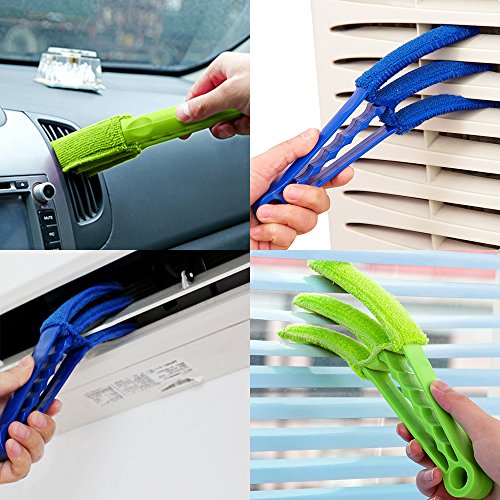 SENHAI Microfiber Duster Set for Window Blinds & Vents - 2 Extra Sleeves