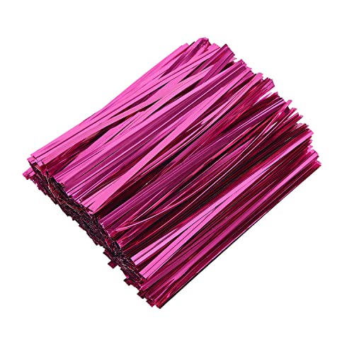 800pcs Rose Red 4" Metallic Twist Ties for Bags & Crafts