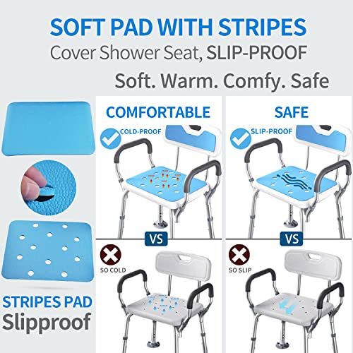 MINIVON Non-Slip Shower Chair Cushion, Waterproof Bath Seat Pad (15 x 12)
