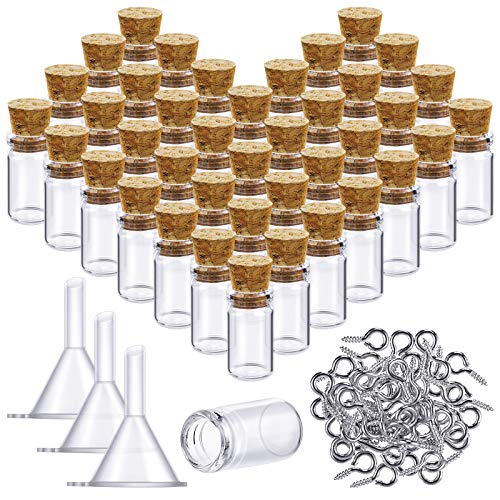 50-Piece Mini Glass Bottles with Cork Stoppers - 0.5ml Tiny Jars for DIY Crafts