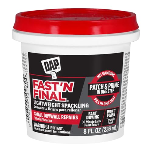 DAP Fast 'N Final Lightweight Spackling, 8 Oz Wall Repair