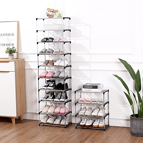 Jucaifu 3-Tier Stackable Shoe Rack - Small Space-Saving Entryway Organizer