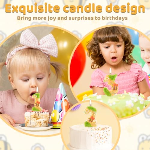 Glitter Bee Number 1 Birthday Candle - Cute Cake Topper