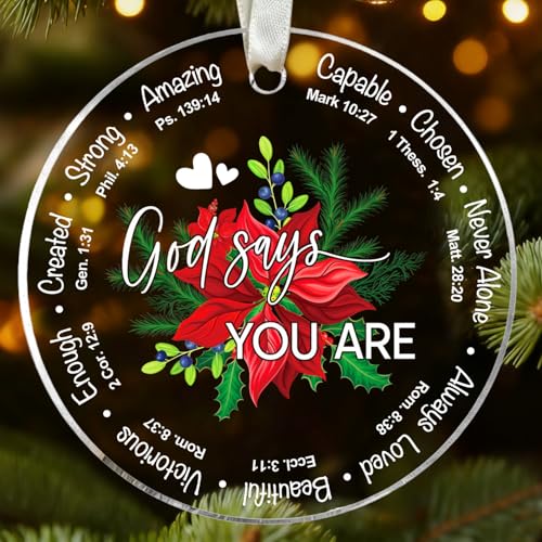 Christian Christmas Ornament - Inspirational Jesus Acrylic Decor