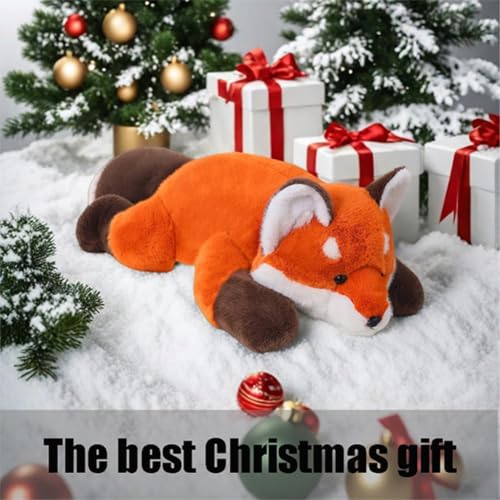 Red Fox Plush Pillow - 17.7in Soft Stuffed Animal Huggable Toy