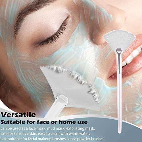 Soft 'N Style Fan Mask Brush Set - Taklon Acid Applicator for Facials (2 Pack)