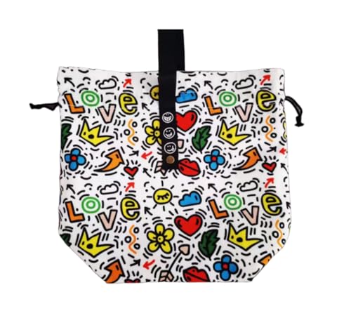 Insulated Canvas Lunch Bag with Drawstring Closure for Women