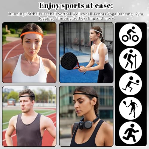 6 Pieces Elastic Sport Headband for Women Men, 6 Colors Thin Non Slip Workout Sweatband Hair Band for Yoga Running Soccer